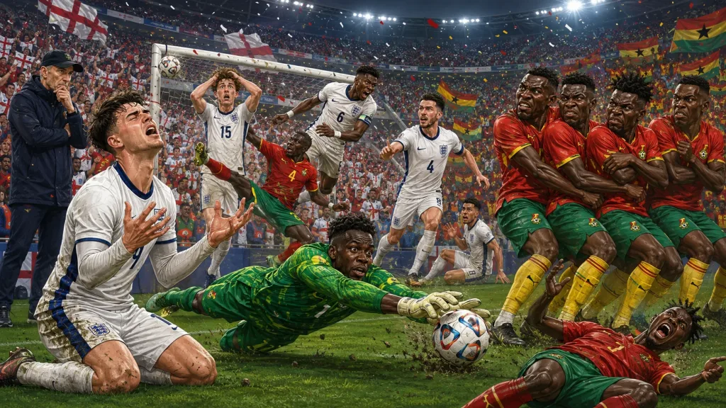 England 0-0 Ghana World Cup 2026 result with Bukayo Saka denied by Benjamin Asare and Ghana defending deep in Boston