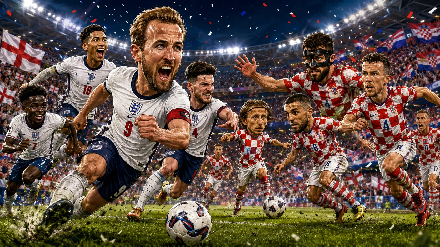 England vs Croatia World Cup 2026 preview with Harry Kane Jude Bellingham Declan Rice Luka Modric and Josko Gvardiol