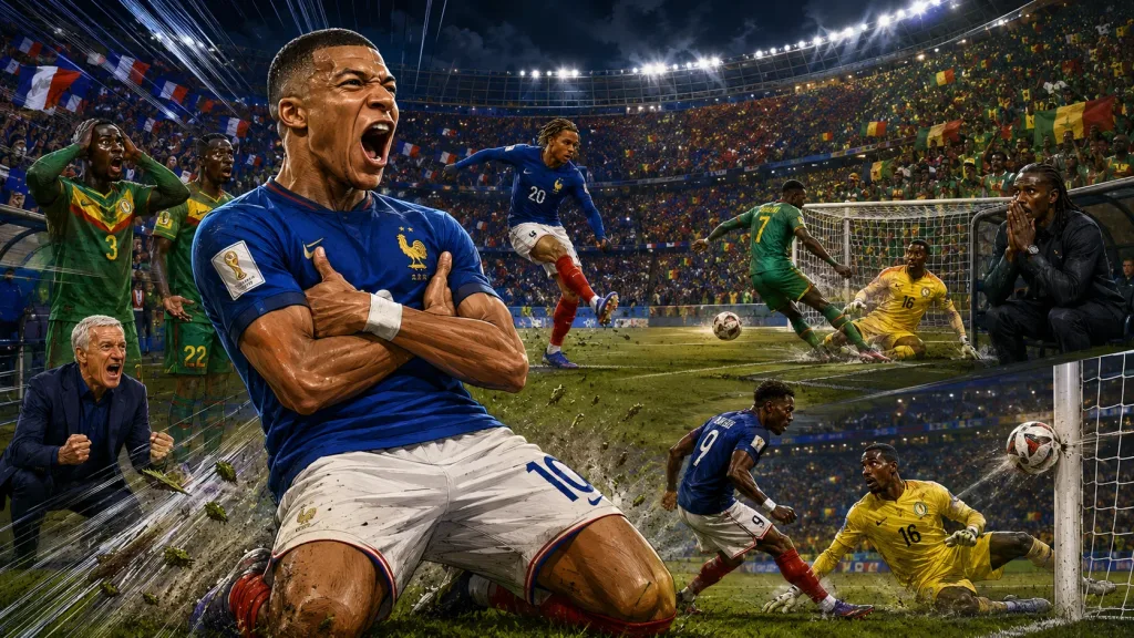 France 3-1 Senegal World Cup 2026 result with Kylian Mbappe scoring record-breaking double