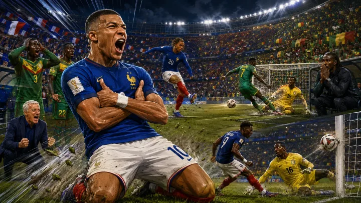 France 3-1 Senegal World Cup 2026 result with Kylian Mbappe scoring record-breaking double