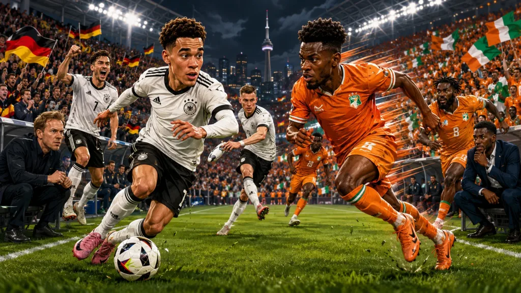 Germany vs Ivory Coast World Cup 2026 prediction with Jamal Musiala Kai Havertz Amad Diallo and Yan Diomande