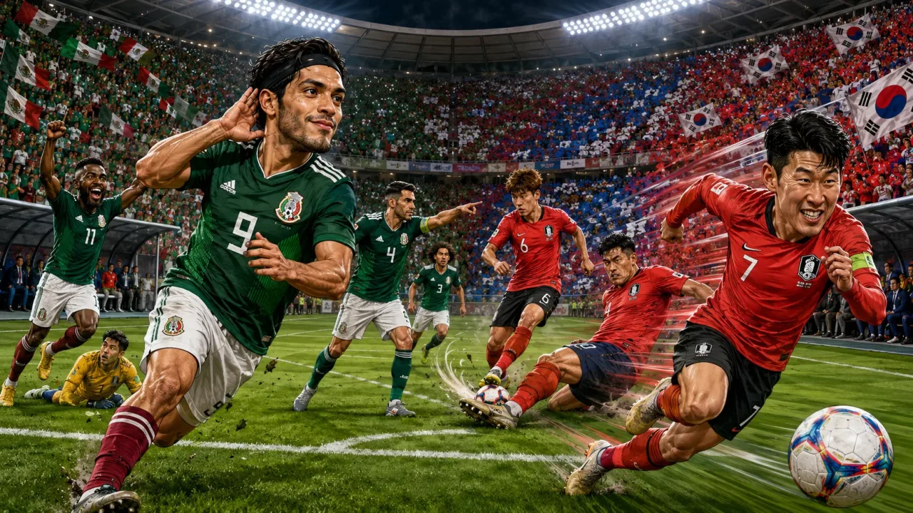 Mexico vs South Korea World Cup 2026 prediction with Raul Jimenez Son Heung-min Julian Quinones and Hwang In-beom