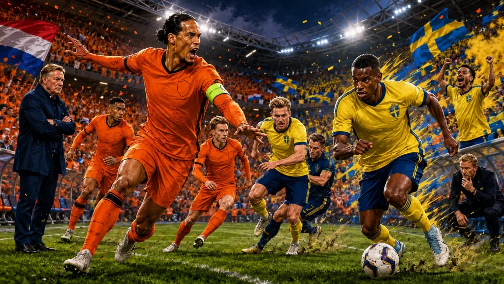 Netherlands vs Sweden World Cup 2026 prediction with Virgil van Dijk Frenkie de Jong Alexander Isak and Viktor Gyokeres