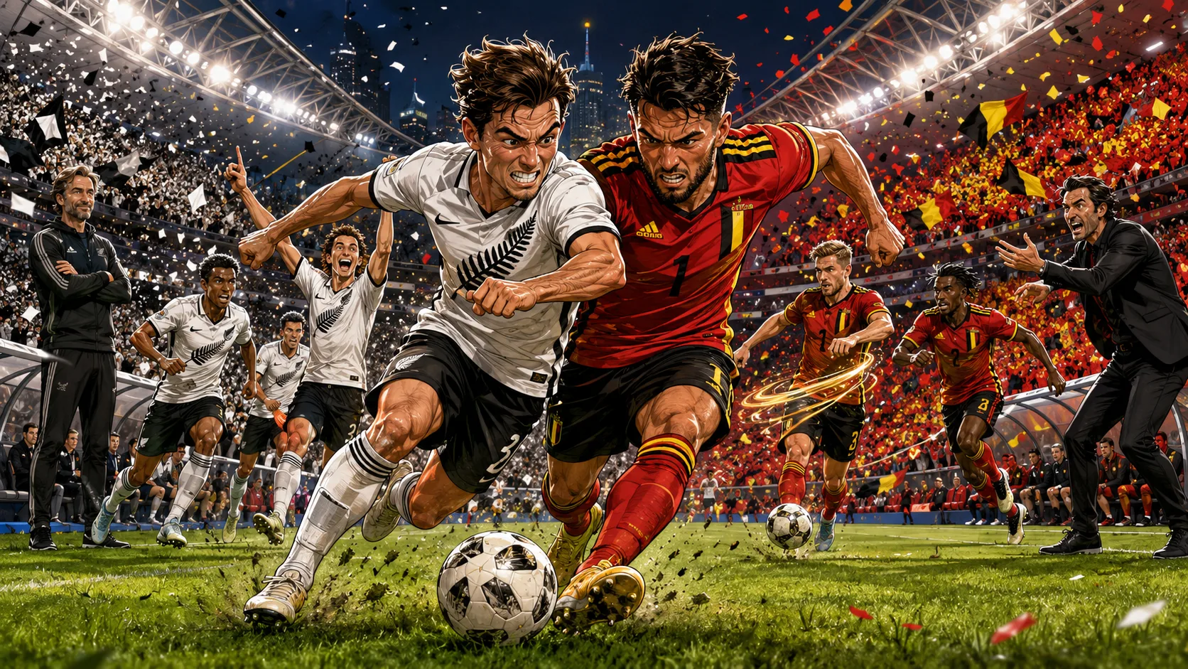 New Zealand vs Belgium World Cup 2026 preview with All Whites and Red Devils players