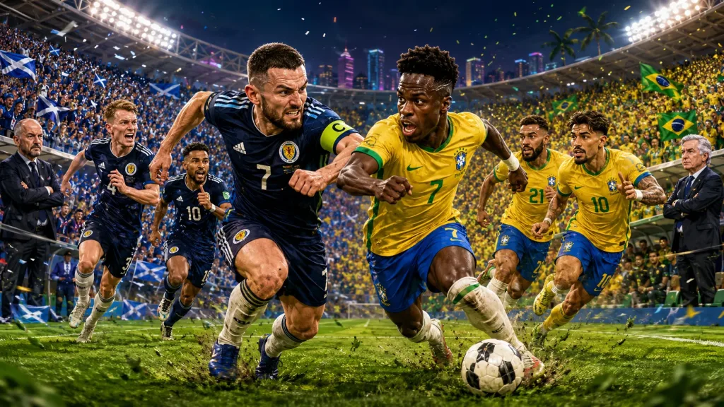 Scotland and Brazil prepare for a high-stakes World Cup 2026 Group C showdown in Miami.