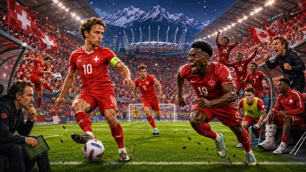 Switzerland vs Canada World Cup 2026 preview with Granit Xhaka Jonathan David Breel Embolo and Canada players