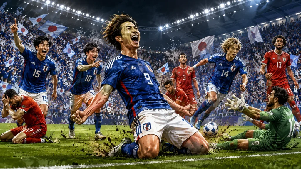 Tunisia 0-4 Japan World Cup 2026 result with Ayase Ueda celebrating double and Japan moving close to last 32
