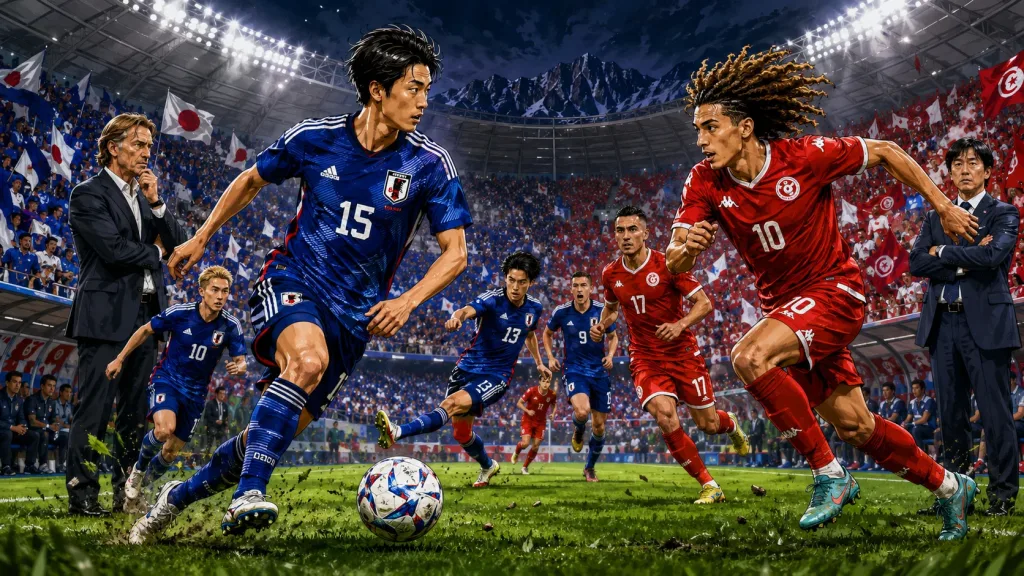 Tunisia vs Japan World Cup 2026 prediction with Daichi Kamada Hannibal Mejbri Keito Nakamura and Ritsu Doan