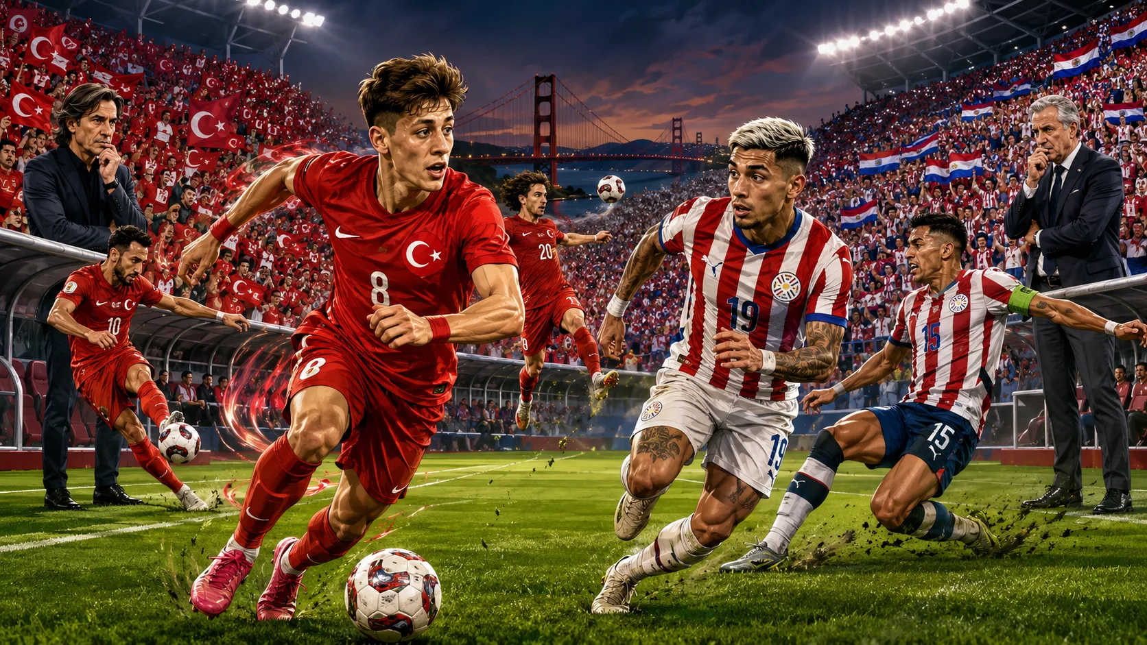 Turkey vs Paraguay World Cup 2026 prediction with Arda Guler Hakan Calhanoglu Julio Enciso and Miguel Almiron
