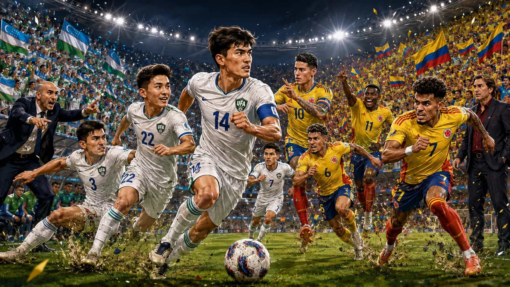 Uzbekistan vs Colombia World Cup 2026 preview with Eldor Shomurodov Luis Diaz James Rodriguez and Abdukodir Khusanov