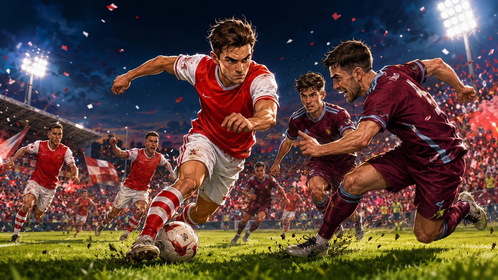 Caricature of Derry City vs Waterford United match scene