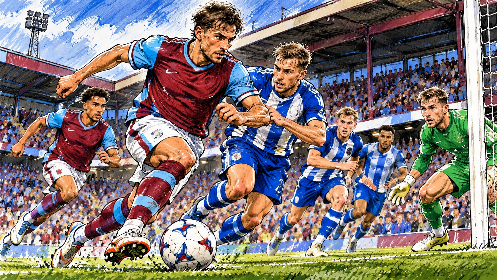 Scunthorpe United vs Hartlepool United football caricature at the Attis Arena on 26 September 2026